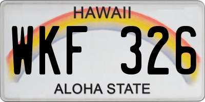 HI license plate WKF326