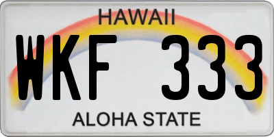 HI license plate WKF333