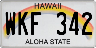 HI license plate WKF342