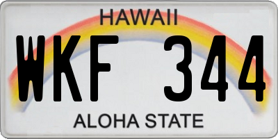 HI license plate WKF344