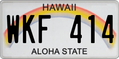 HI license plate WKF414