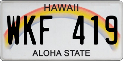 HI license plate WKF419