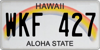 HI license plate WKF427