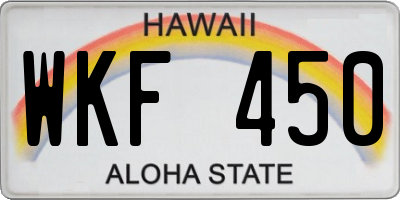 HI license plate WKF450
