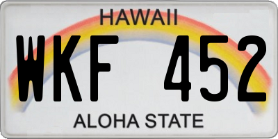 HI license plate WKF452