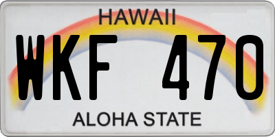 HI license plate WKF470