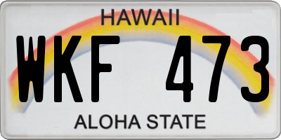 HI license plate WKF473