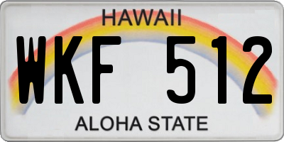 HI license plate WKF512