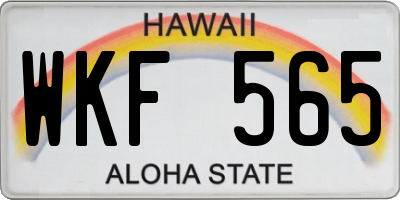HI license plate WKF565
