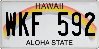 HI license plate WKF592
