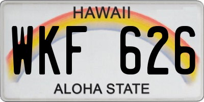 HI license plate WKF626