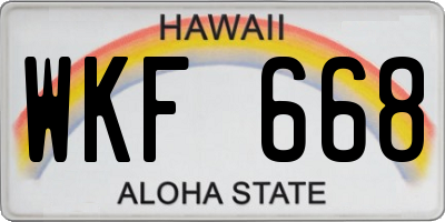 HI license plate WKF668