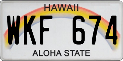 HI license plate WKF674