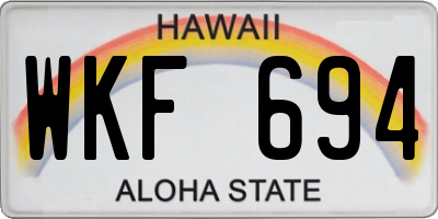 HI license plate WKF694