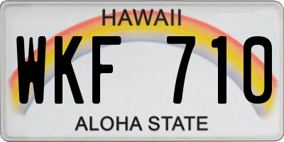 HI license plate WKF710