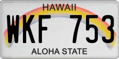 HI license plate WKF753