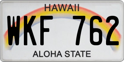 HI license plate WKF762