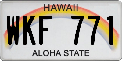 HI license plate WKF771