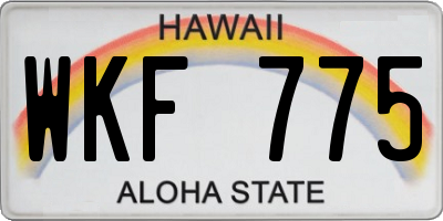 HI license plate WKF775