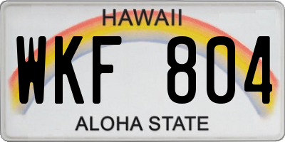 HI license plate WKF804
