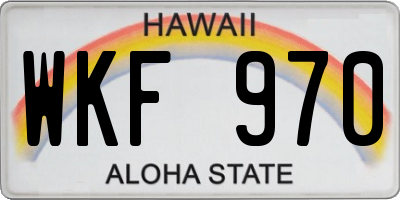 HI license plate WKF970
