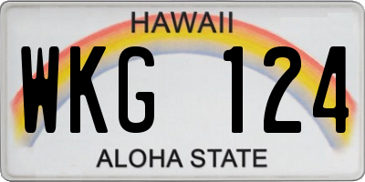 HI license plate WKG124