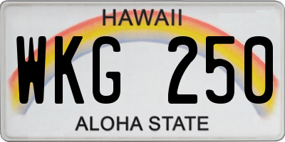 HI license plate WKG250