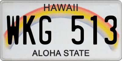 HI license plate WKG513