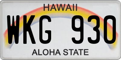 HI license plate WKG930