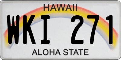 HI license plate WKI271
