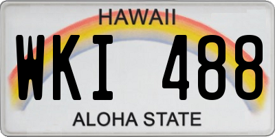 HI license plate WKI488
