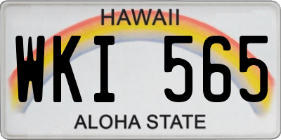 HI license plate WKI565