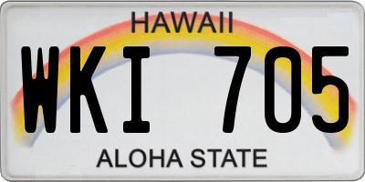 HI license plate WKI705