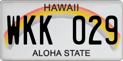 HI license plate WKK029