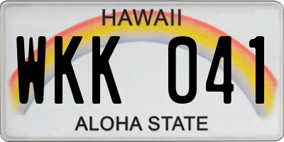 HI license plate WKK041
