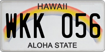 HI license plate WKK056