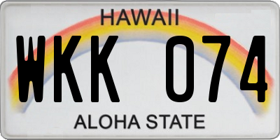 HI license plate WKK074