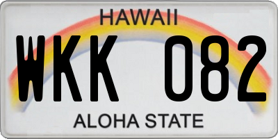 HI license plate WKK082