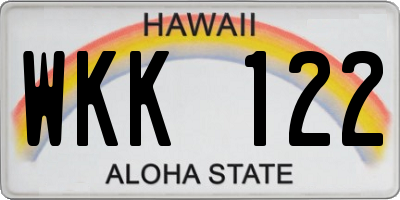 HI license plate WKK122