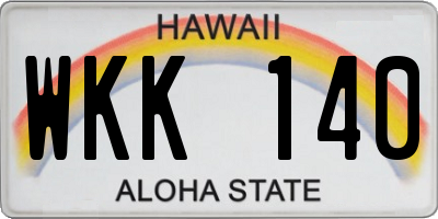 HI license plate WKK140