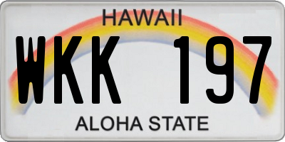 HI license plate WKK197