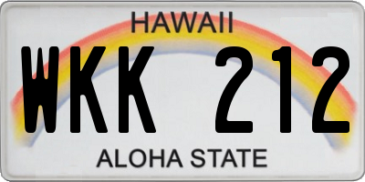 HI license plate WKK212