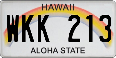 HI license plate WKK213