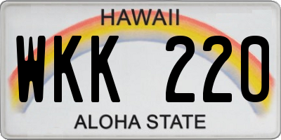 HI license plate WKK220