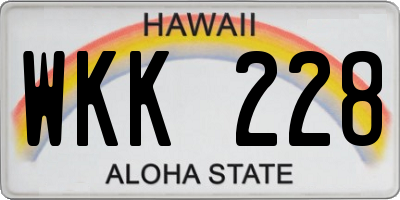 HI license plate WKK228