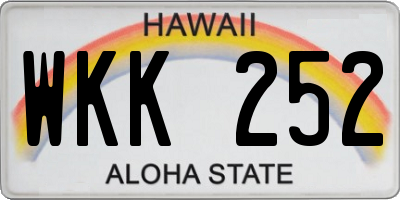 HI license plate WKK252