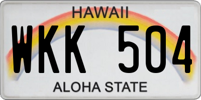 HI license plate WKK504