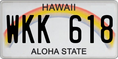 HI license plate WKK618