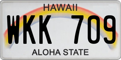 HI license plate WKK709