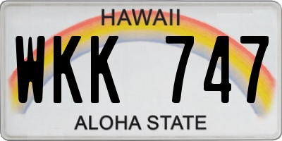 HI license plate WKK747
